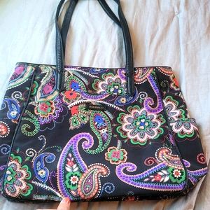 Vera Bradley Preppy Poly Zip Top Tote Kiev Paisley